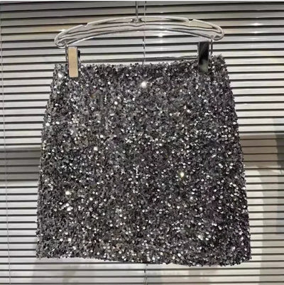 2025 New Summer Spring New Full Sequined Shiny Casual Shorts Heavy Zipper Nightclub Socialite Short Shorts Hot Pants for Women - Elanique