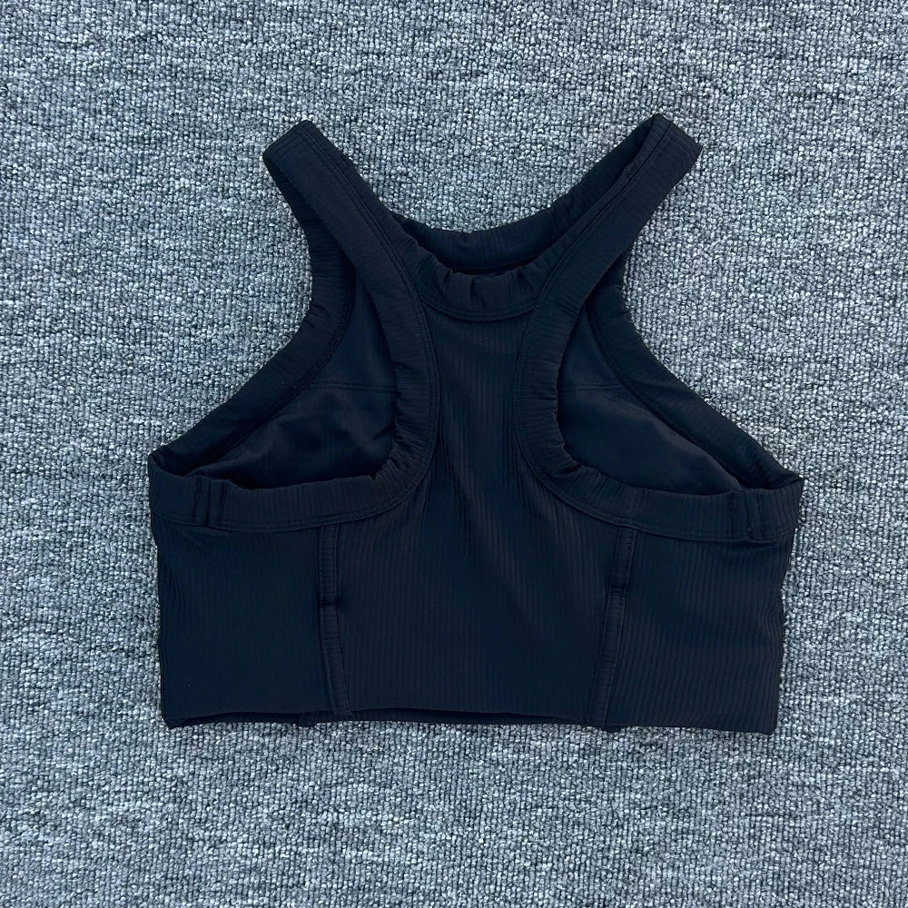 Women Breathable Sports Bra Fitness Top Women Seamless Yoga Bra High Strength Shock-Absorbing Sports Bra Gym Workout Top