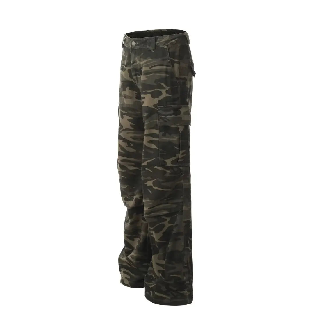 Simple Straight Trousers for Men Camouflage Pants New Casual Pants Man Lazy Comfortable New Literature and Art Trend