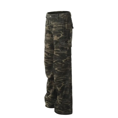 Simple Straight Trousers for Men Camouflage Pants New Casual Pants Man Lazy Comfortable New Literature and Art Trend