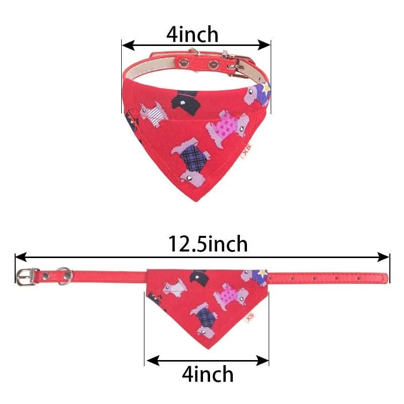 Pet  Collar Leather Scarf Adjustable