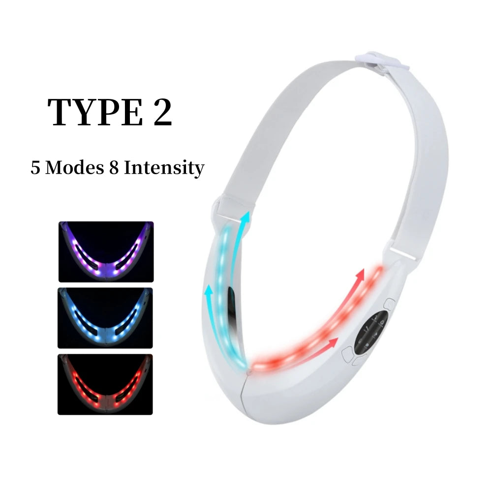 Face Lifting Device Red Light Skin Rejuvenation V Face Massager Double Chin Lift Up with Remote Control Facial Beauty Instrument