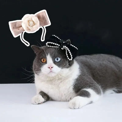 Cat Accessories Party Cat Headdress Wear Puppy Hairband Dog Dress Up Hat Pet Hair Accessories Bow Tie Dog Bowknot Pet Hair Hoop