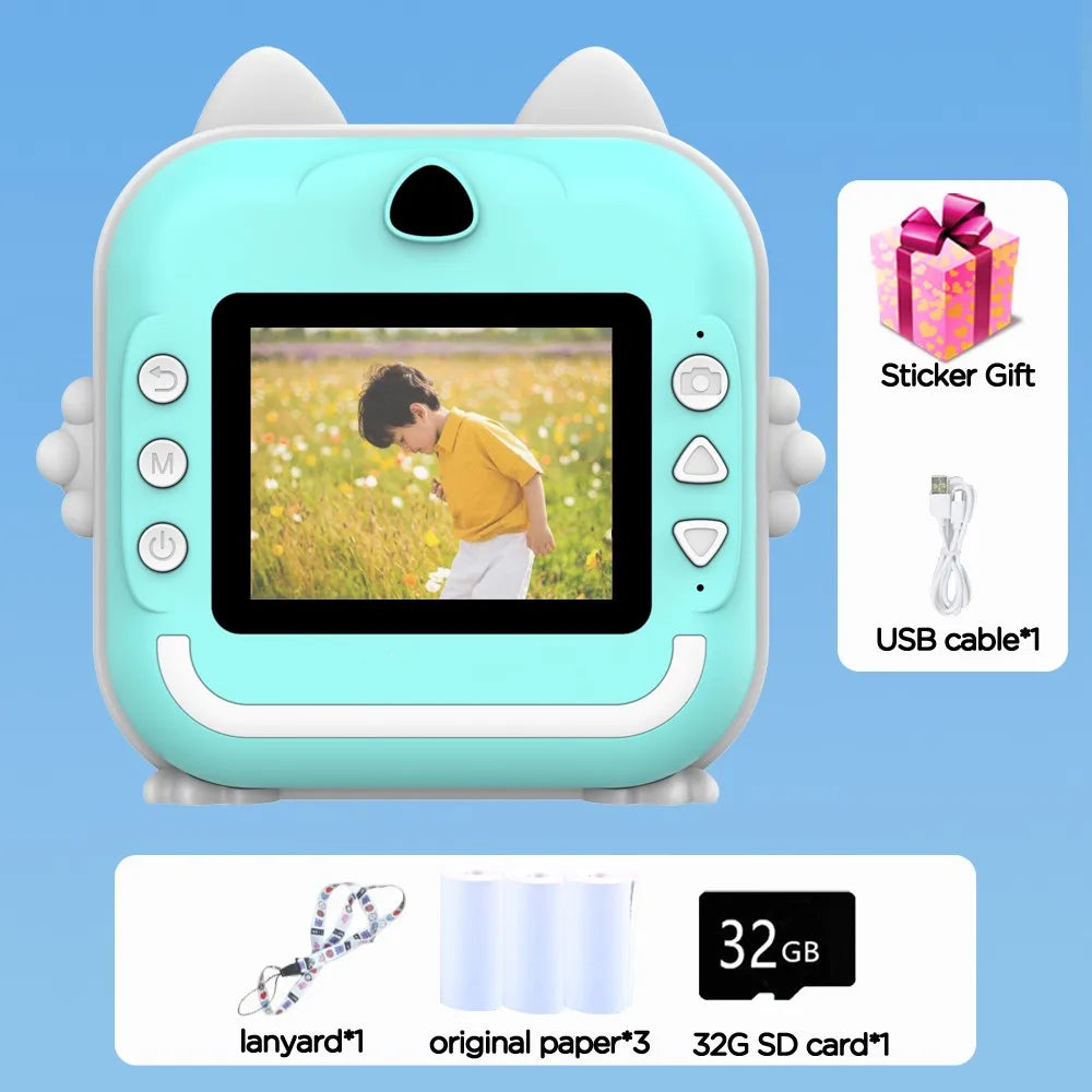 Digital Children Camera For Photography Instant Print Photo Kids Camera Mini Thermal Printer Video Educational Toys Gift