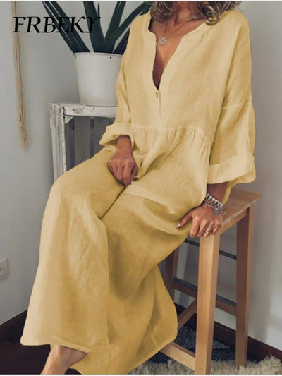 Women's Summer Dress New Long-sleeved V-neck Big Swing Dress Women Dresses for Women 2024 Casual Commuter Office Lady Vestidos