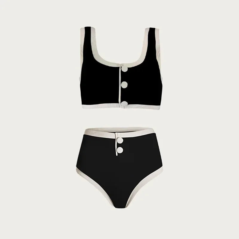 Woman Swimwear 2025 High Waist Bikinis Shorts Women's Swimsuit Luxury Ribbed Two-piece Bathing Suits Summer Bikini Set Swim Suit