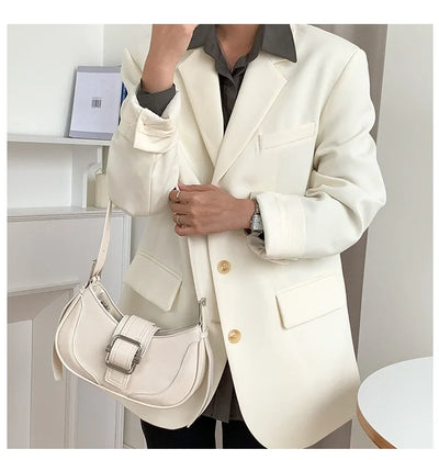 Fashion Handbags For Women Half-moon Leather Hasp lady Shoulder Crossbody Bag Luxury Designer Ladies Underarm Bags Hobo coffee