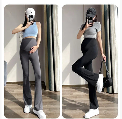 Maternity Leggings for Pregnant Women Yoga Flared High-waisted Trousers Pregnancy Clothes Maternity Yoga Flared Pants