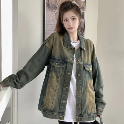 Women's Spring Autumn Cool Denim Coat Pants Two Piece Set Lady Casual Jacket Trousers Outfits 2025 New Punk Tops Jeans Suits