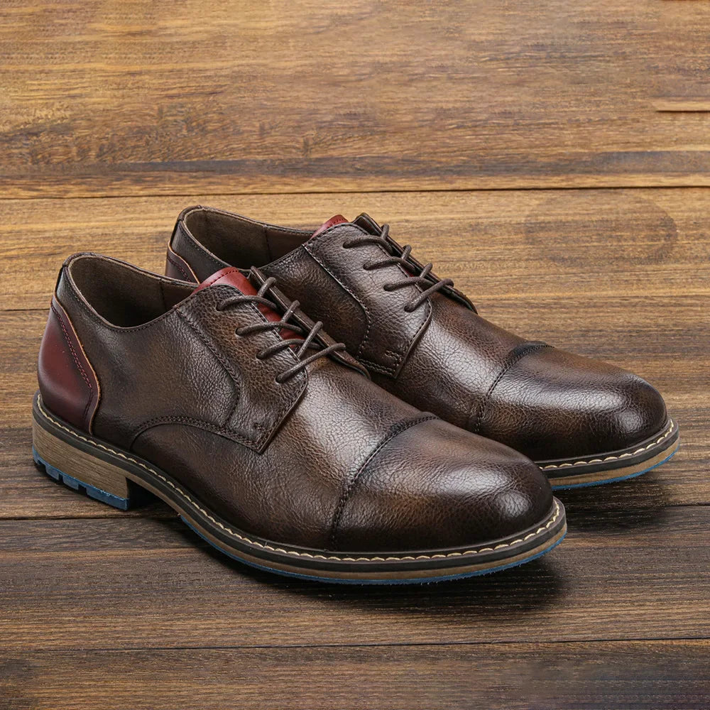 Men's Formal Shoes British Retro Brogue Shoes Mens Casual Business Leather Oxfords Men Office Dress Shoe Flats