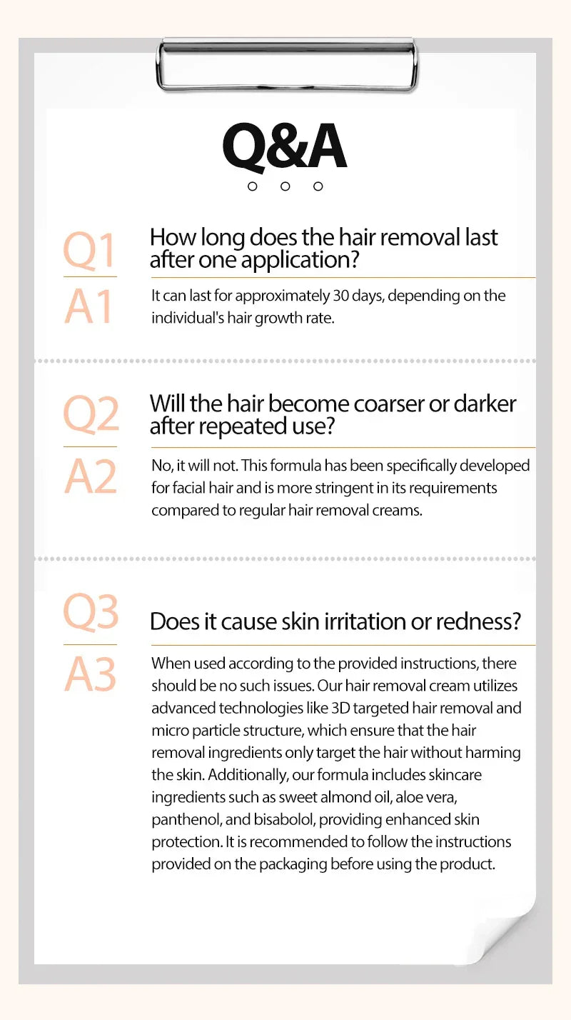Hair Removal Cream for Ladies Women Depilation Cream Pain Without Underarm Lip Hair Wax Skin Care Facial Hair Removal Cream tool