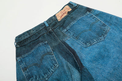 G6676# Blue Men Women Jeans Fashion Vintage Streetwear Y2K Wide Leg Jean Trouser Baggy Denim Pants