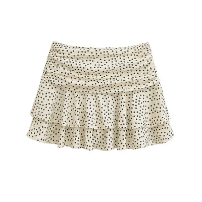 Women's Tiered Ruffle Skirt - High-Low Hem Flowy Layered Mini Skirt Spring Summer