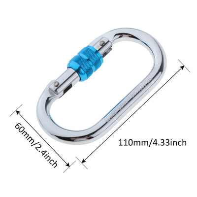 Climbing Carabiner, 25 Kn O-Shaped Strength Steel Screw Locking Carabiners for Hammock Climbing Hiking Yoga