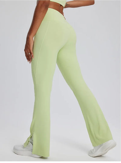 Yoga Leggings Women Bell-bottoms Fitness Leggings Running Cycling Pants Breathable Workout Gym Sports Tights High Waist Leggings