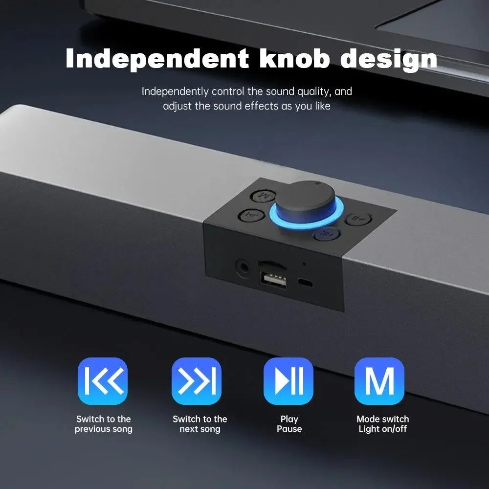 Bluetooth Speaker HD Sound Portable Playback AUX TF Card and USB LED Light Speaker Bluetooth 5.3 Wireless for Home Party Outdoor