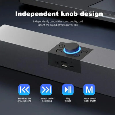 Bluetooth Speaker HD Sound Portable Playback AUX TF Card and USB LED Light Speaker Bluetooth 5.3 Wireless for Home Party Outdoor
