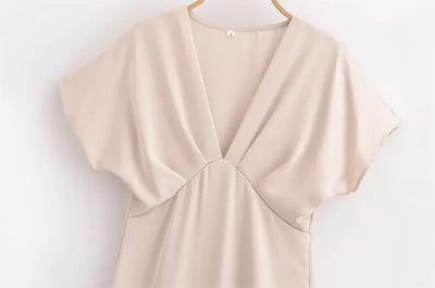 Women's 2025 New Dresses Summer Elegant Fashion Slim V-neck Street Holiday Long Dress Young Women Chic Comfortable Dress