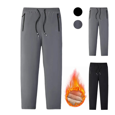 Winter Zip Pockets Thicken Fleece Sweatpants Women Joggers Black Grey Down Cotton Warm Pants Waterproof Thermal Trousers