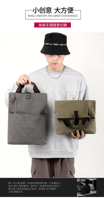 Men's Fashion Canvas Shoulder Bag Business Travel Crossbody bags Men Multifunctional Messenger Bags Briefcase Men Handbags Totes