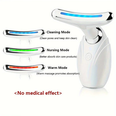 Electric Neck Massager with 7 Color Neck Beauty Device EMS Neck Facial Eye Massage Vibrating Massager Beauty Tools