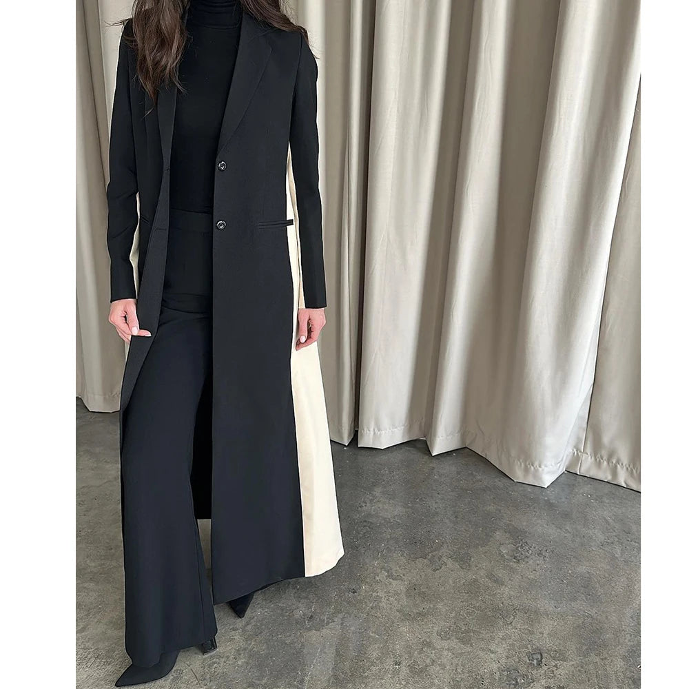 Formal Women Blazer Black and Beige Single Breasted Notch Lapel Office Lady Elegant Jacket Abayas Femme High Quality Custom 2025