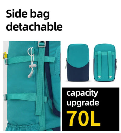 Outdoor Climbing Backpack with Rain Cover Hiking Camping Trekking Outing Bag Large Mountaineering Luggage Sports Rucksack