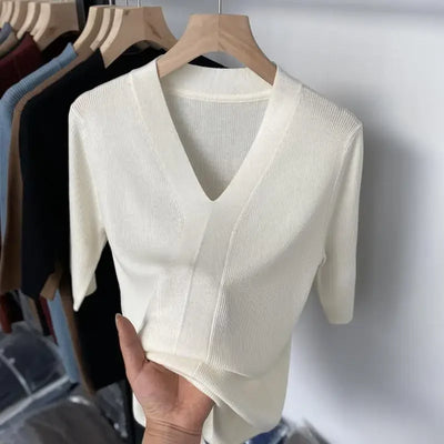 2025 Summer New T-shirts for Women Elegant Fashion Short Sleeve T-shirt Female Trend Tops Ladies Tees Basic Tops Clothing
