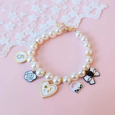 Pet Pearl Collar Little Cat Dog Love Pearl Necklace Cute Dog Jewelry Pet Accessories Puppy Necklace Bow Ties Dogs Pet Products