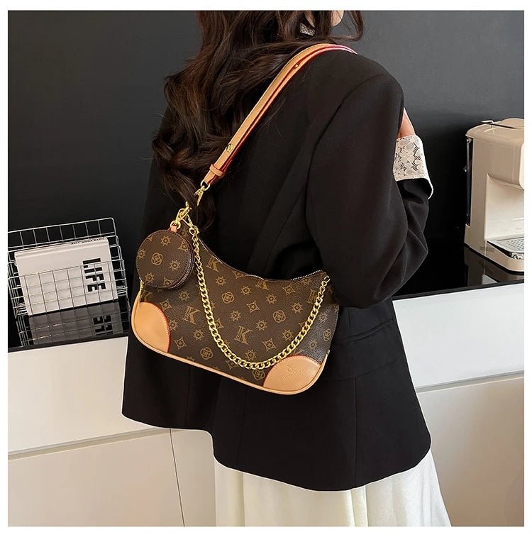 Famous Designer Elegant Handbags Leather For Women, Ladies Crossbody Shoulder Bag Classic Popular And Lightweight For Shopping