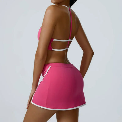 Women Yoga  Workout Set Bra and Shorts Two Piece Patchwork Open Sexy Back Elastic Fitness Sexy Yoga Outfit Sport  Women