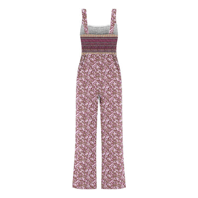 Summer Sexy Sling Jumpsuits Women'S Fashion Printed Loose Pencil Pants Casual Streetwear Elegant Party Female Spaghetti Rompers