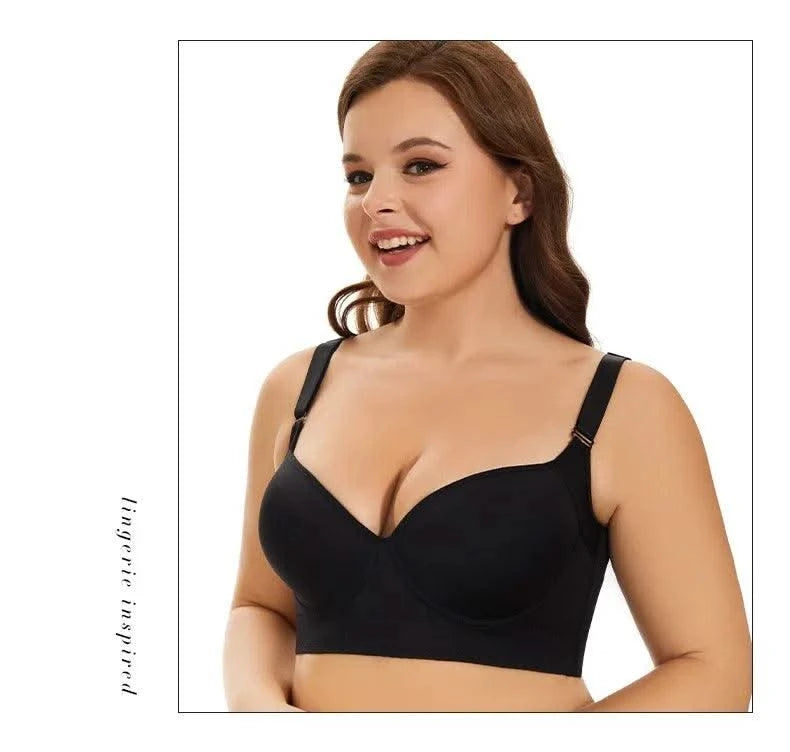 Dimmkof Full Back Coverage Push up Bras Women's Hide Back Fat Deep Cup Shapewear Fat Smoothing Uplift Underwire Bra For Big Bust