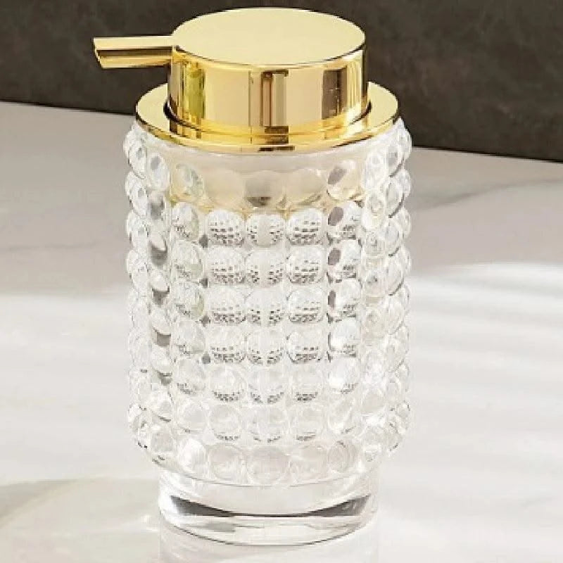 Luxury Glass Emulsion Hand Sanitizer Bottle Press Soap Bottle Shampoo Shower Gel Bottled Home Bathroom Decoration Accessories
