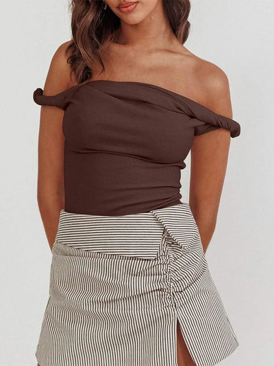 Women Twisted Off Shoulder Tank Tops