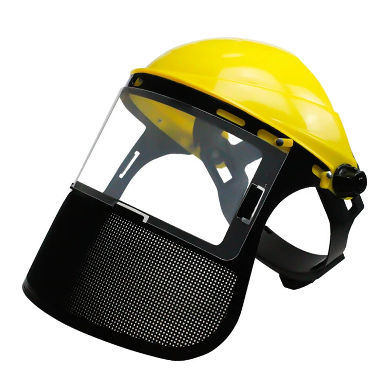 Safety Helmet Hat with Full Face Mesh Protective Mask for Garden Grass Trimmer Logging Brush Cutter Forestry Protection