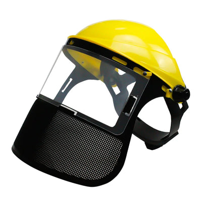 Safety Helmet Hat with Full Face Mesh Protective Mask for Garden Grass Trimmer Logging Brush Cutter Forestry Protection