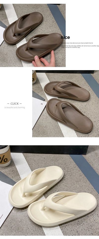 Women's Classy Flip-Flops for Women, Summer Flip-Flops for Beach Couples, New Thick-Soled Outer Wear Sandals for Men, Bathroom Bathing Non-Slip Slippers
