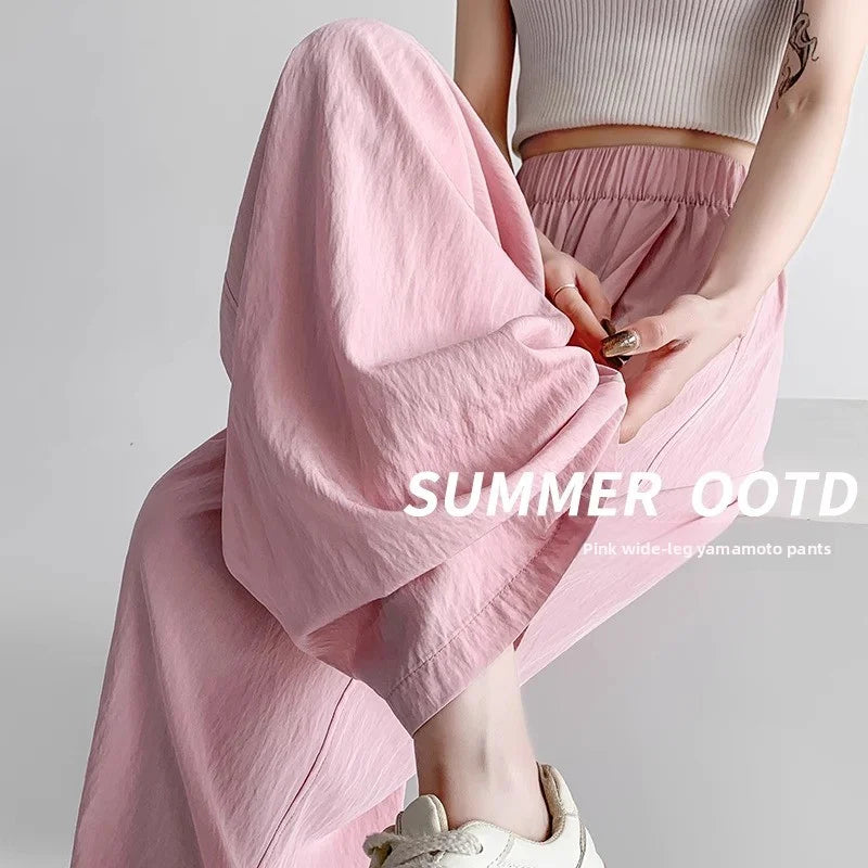 Women's wide-leg pants: new spring and autumn styles for versatile sports casual pants.