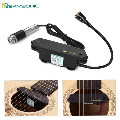 Acoustic Guitar Active Soundhole Pickup Magnetic + Microphone Dual Pickup Systems with Volume Controls for Classic Folk Guitars