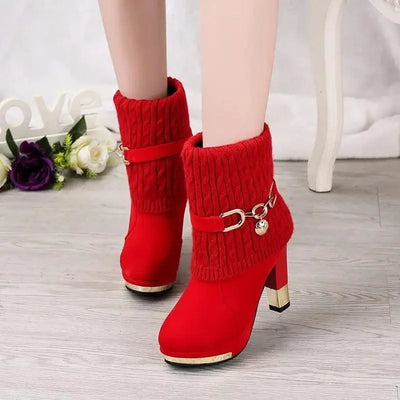 Women's Pointed Toe Ankle High Heel Platform Shoes | Pump Shoes| Boots for Women | Thick Heels | Ladies, Girls