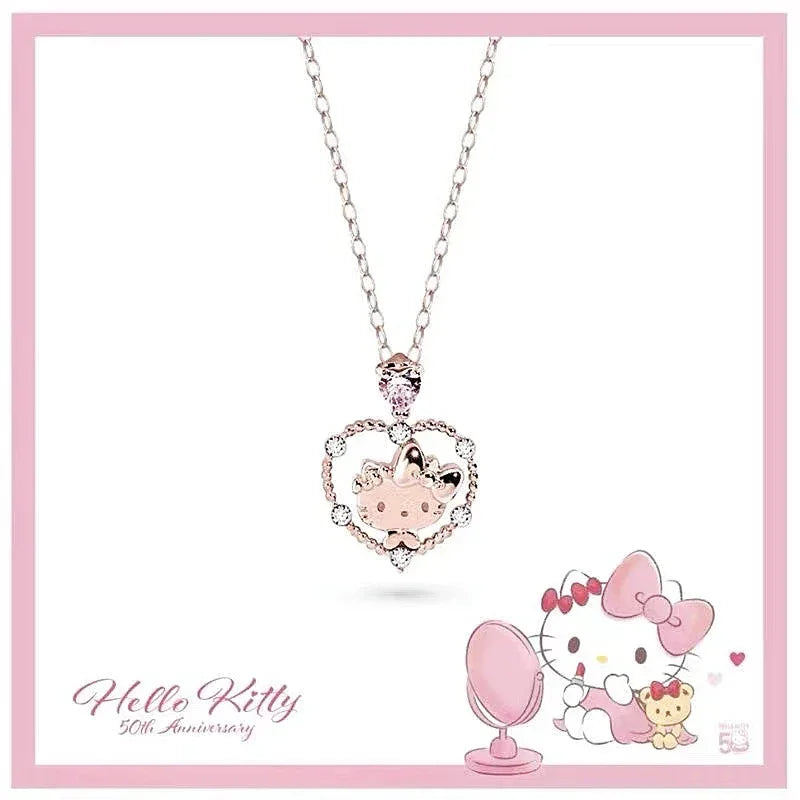 Sanrios Luxury Necklaces Anime Hellokitty Cinnamoroll Clavicle Chain Necklace for Women Jewelry Wedding Party Birthday Girl Gift