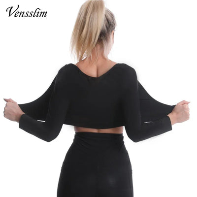 Upper Arm Shapers Compression Long Sleeves Women Arms Sauna Shapewear Shoulder Breast Support Push Up Fat Burner Sweat Corset