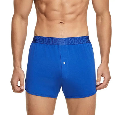 2024 Men's Cotton Jersey Boxer Short Loungewear Underwear Loose Fit Underpants Sleepwear Shorts Boxers for Men