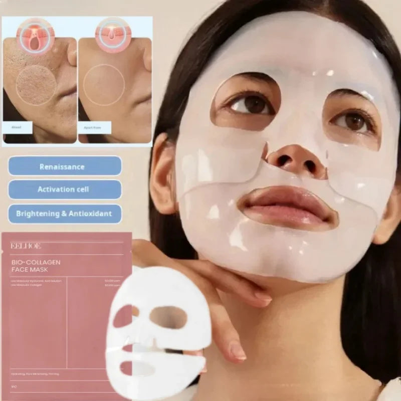 Bio Collagen Face Mask Shrink Pores Deep Hydrating Overnight Mask Moisturizing Refreshing Brightening Face Skin Care