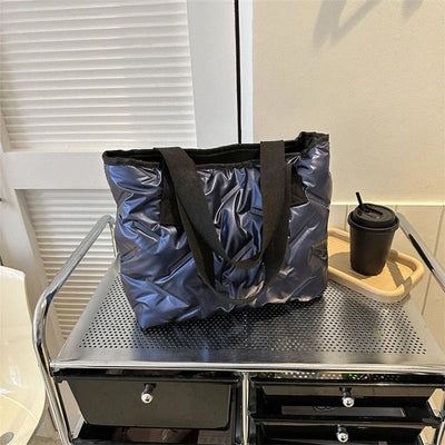 Fashion Large Tote Padded Handbags Designer Quilted Women Shoulder Bags Luxury Nylon Down Cotton Crossbody Bag Winter Purse 2023