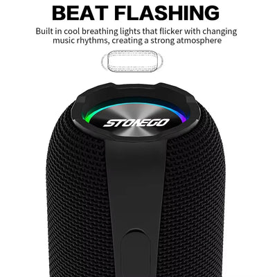 Wireless Bluetooth Speakers Portable Dual Speakers Punk Style LED Bass Diaphragm Sound TWS Speaker