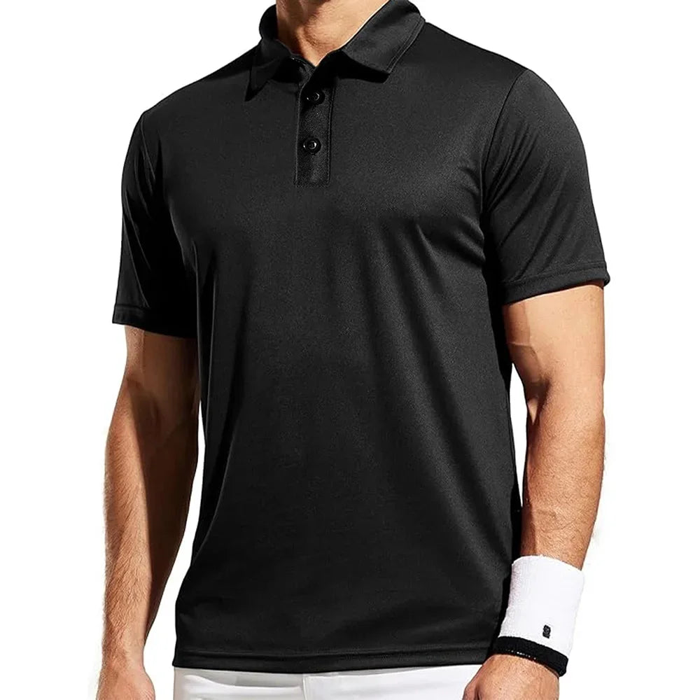 Men's Short Sleeve Polo Shirts Summer Trendy Breathable T-shirt Solid Color Casual Loose Basic Top Men Polos Shirts Streetwear