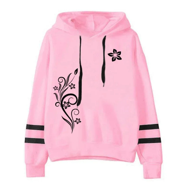 Women Tracksuit Daily Outdoor Autumn Winter Quality Hoodies Casual Single Piece Stripe Sweatshirt and Sweatpants Comfort Jogging