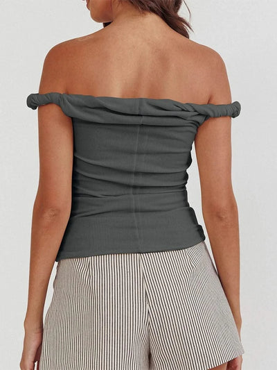 Women Twisted Off Shoulder Tank Tops